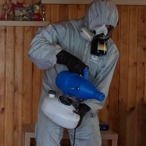 ФОТО Дезинфекция в районе станции метро Электрозаводская