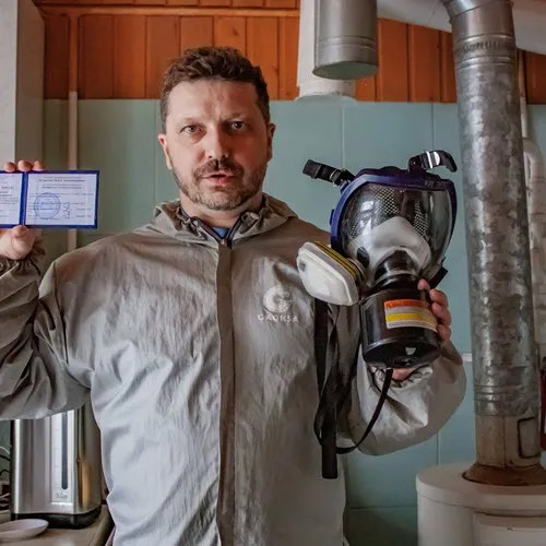 ФОТО Удаление плесени в районе станции метро Электрозаводская